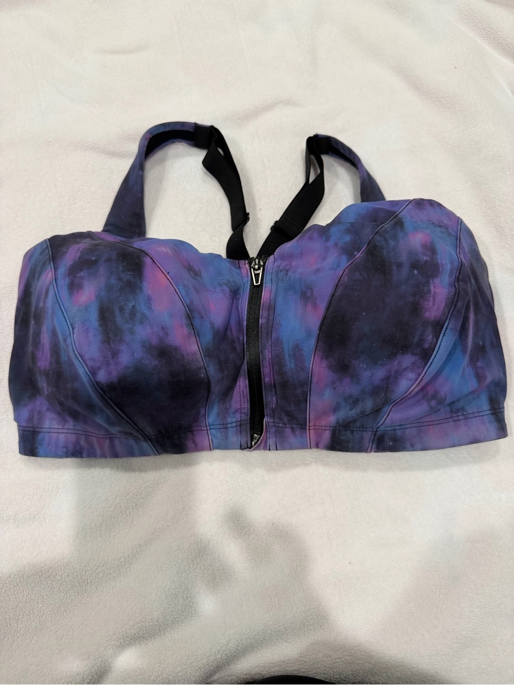 Victoria Secret Purple & Blue Tie-Dye Front-Zip Sports Bra